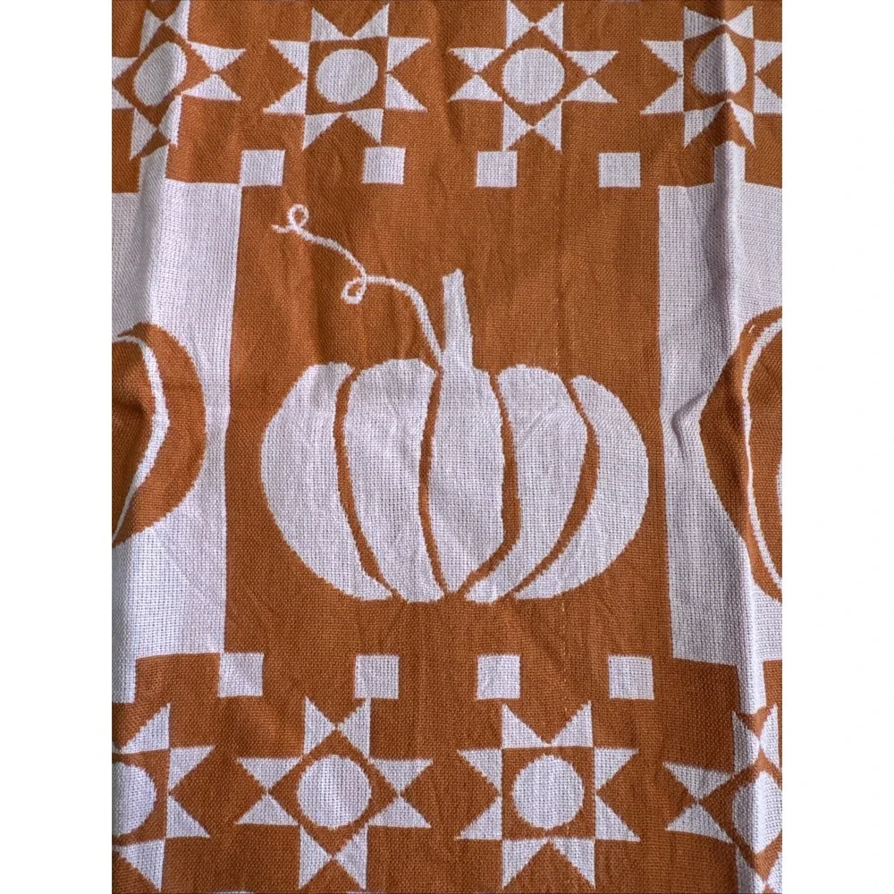 Anthropologie Danika Kitchen Towel Dish Tea Scandi Modern Pumpkin Geometric‎